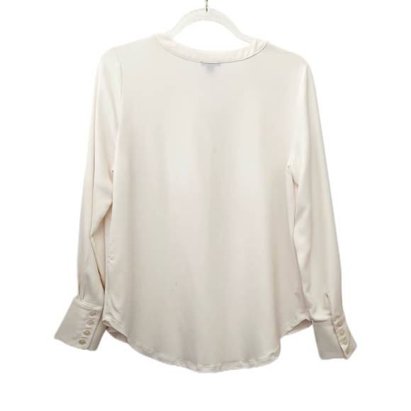Ann Taylor White Blouse Long Sleeve Size Small - Picture 2 of 3